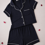 Pyjama Femme Noir | 100% Coton Premium | Livraison Tunisie