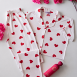 Pyjama Femme Blanc Cœurs Rouges